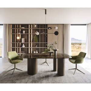 Jedálenský stôl Edge oválny 200x100 keramický Laminam® Emperador Extra