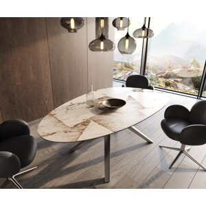 Jedálenský stôl Edge oválny 220x120 keramický Iris FmG Patagonia