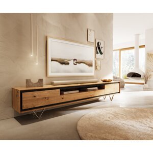 TV stolík Stonegrace 240 cm prírodný dub 2 dvierka 1 priehradka 2