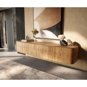 Nástenný TV stolík Nagaru 220 cm Acacia Aura 4 dvierka