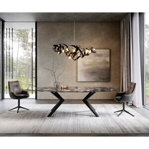 Jedálenský stôl Edge Oval 280x130 keramický Iris FMG Agatablack