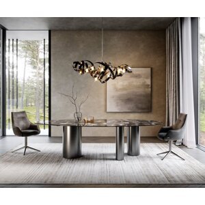 Jedálenský stôl Edge Oval 280x130 keramický Iris FMG Agatablack Troa