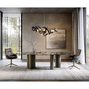 Jedálenský stôl Edge Oval 280x130 keramický Iris FMG Agatablack Troa