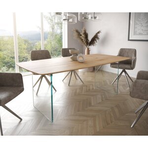 Jedálenský stôl Edge 200x100 cm zaoblený prírodný dub Swiss edge