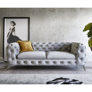 Pohovka Corleone trojmiestna pohovka 225x97 cm sivý zamat