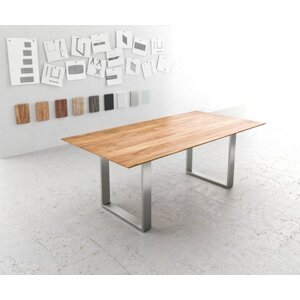 Jedálenský stôl Edge 200x100 Acacia natural Úzka švajčiarska hrana