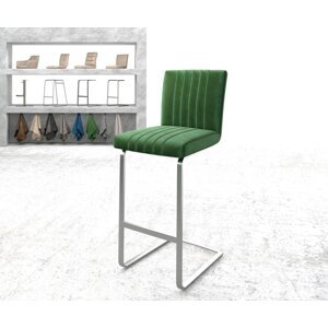 Barová stolička Luiga-Flex velvet green konzolová základňa plochá
