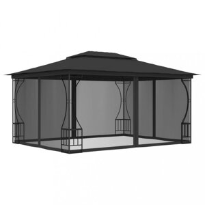 OUTLET - Záhradný altánok so závesmi 3 x 4 m Dekorhome