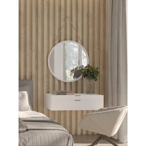 Grace okrúhle zrkadlo na povrázku 60cm biely