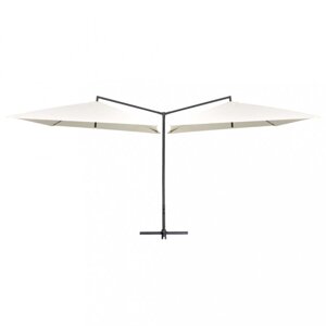 Dvojitý slnečník 485 x 250 cm Dekorhome Písková