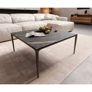 Konferenčný stolík Levente 85x85 cm keramická podnož Laminam®Noir