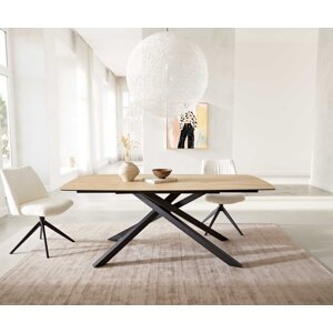 Jedálenský stôl Edge oválny 200x100 keramický Laminam® Sabbia krížová