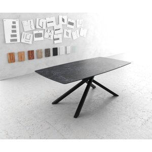 Jedálenský stôl Hrana zaoblená 200x100cm Laminam® keramická sivá