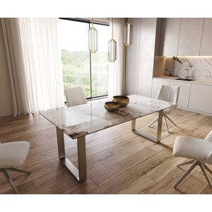 Jedálenský stôl Edge 200x100 keramický Minas Melange bielo-béžový