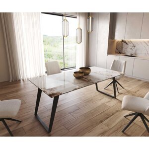Jedálenský stôl Edge 200x100 keramický Minas Melange bielo-béžový