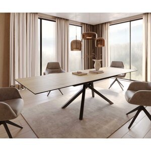 Jedálenský stôl Edge 200-300x100 keramický Laminam® Sabbia krížová