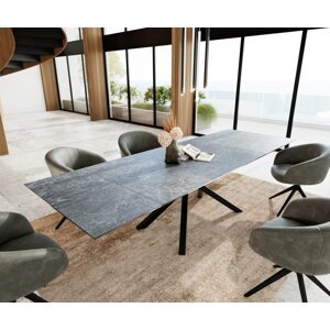 Jedálenský stôl Edge 200-300x100 keramický Laminam®Nero Greco