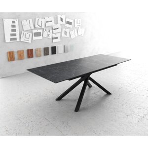 Jídelní stůl Edge 180-220x90cm Laminam® keramika šedá rozkládací
