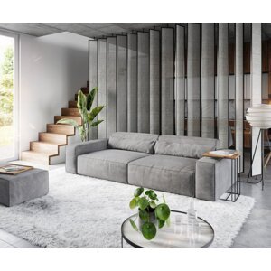 Veľká pohovka Sirpio XL 270x125 cm z mikrovlákna taupe s podnožkou