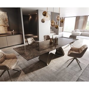 Jedálenský stôl Edge 200-300x100 keramický Laminam® Emperador Extra