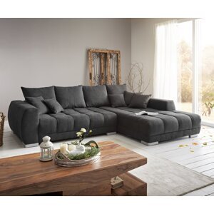 Sedací souprava Josea 300x220 cm Mikrovlákno Černá Recamiere Pravá