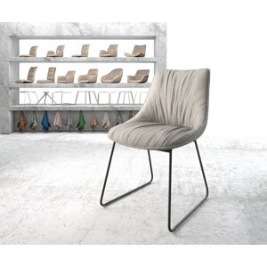 Jídelní židle Elda-Flex Stripes Light Grey Skid Frame Black