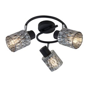Stropná lampa Bill Spiral čierna 3x40W E27 dymové tienidlo
