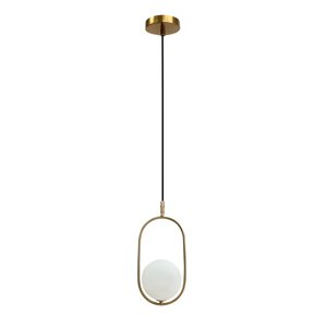 Závesná lampa Cordel, brúsené zlato, 1x28W, G9, biele tienidlo
