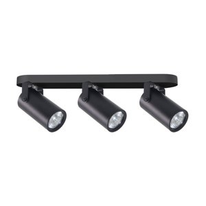 Stropná lampa Gary, čierna, tienidlo 3x15W GU10, čierne
