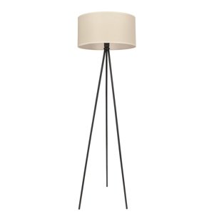Stojaca lampa SHANTI čierna 1x40W E27 béžové tienidlo