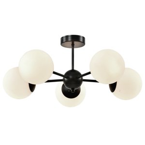 Závesná lampa Calari čierna 5x40W E14 biele tienidlo