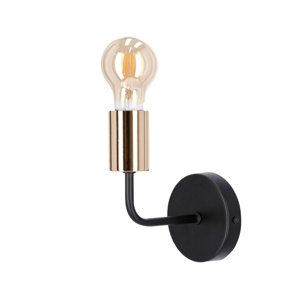 Čierna kovová nástenná lampa bez tienidla Spill