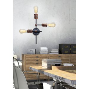 Stropná lampa Kirimu 3xE27 Čierna