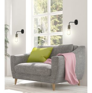 Čierna/patinová nástenná lampa + žiarovka Goldie