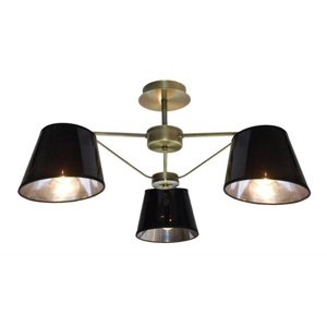 Čierna/patinová stropná lampa Cortez