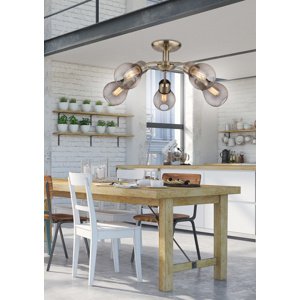 Stropná lampa s patinovaným drôteným tienidlom 5x60W Gliva
