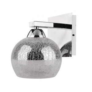 Chrómová nástenná lampa so skleneným zrkadlovým tienidlom Cromina