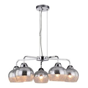 Závesná lampa so zrkadlom, chróm, rozbité sklo, 3x60W, Cromina