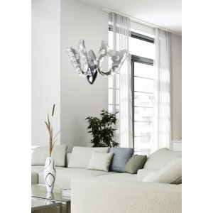 Chrómová dvojitá LED nástenná lampa s kryštálmi 10W Venezia