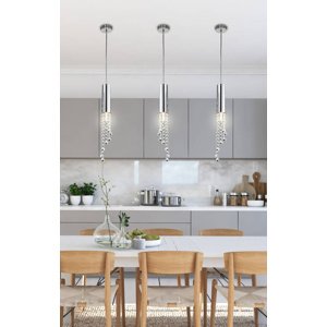 Závesné stropné svietidlo chróm teplé LED + GU10 Duero