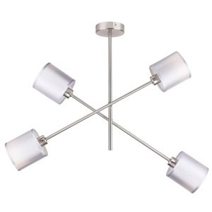 Závesná stropná lampa v saténovo-niklovom prevedení, 4x40W, Sax