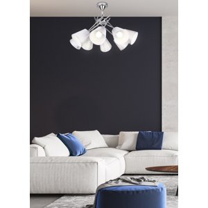 Chrómová stropná lampa, nastaviteľná, 8 Vox