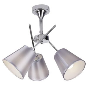 Chrómová stropná lampa s látkovým tienidlom 3x40W Vox