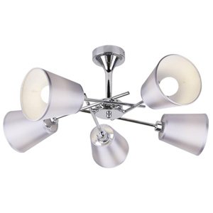 Chrómová stropná lampa s látkovým tienidlom 5x40W Vox