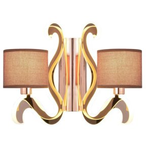 Medená dvojitá nástenná lampa E14 LED osvetlenie rameno Ambrosia