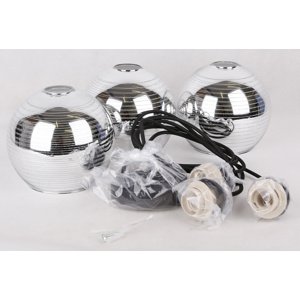 Závesná stropná lampa s 3 sklenenými tienidlami Trio