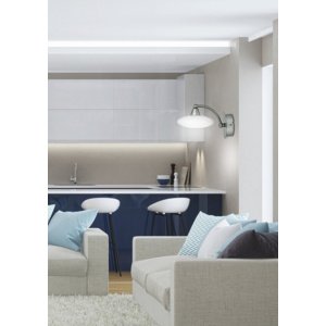 Nástenná lampa 1X40W G9 saténový nikel+biele sklo ELISA