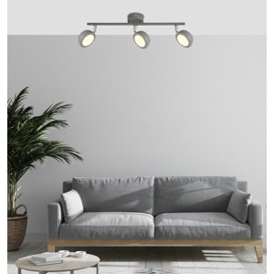 Nástenná lampa s jemným LED pásikom, sivá 3000K
