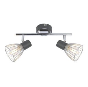Nástenná lampa Modo, pásik e14, čierna+chróm