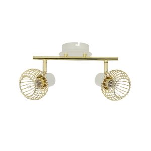 Nástenná lampa 2xE14 26cm Oslo Strip biela/zlatá